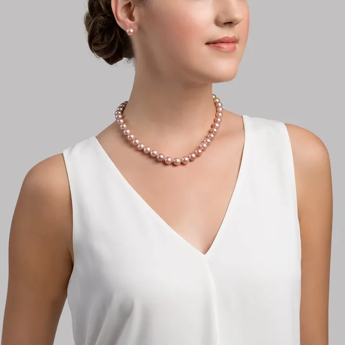 Necklaces 105115mm Pink Freshwater Pearl Necklace AAA Quality spt