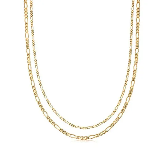 Necklaces 18K GoldFilled Double Layer Figaro Chain Necklace Jewelvers