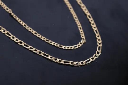 Necklaces 18K GoldFilled Double Layer Figaro Chain Necklace Jewelvers Necklaces 18K GoldFilled Double Layer Figaro Chain Necklace Jewelvers