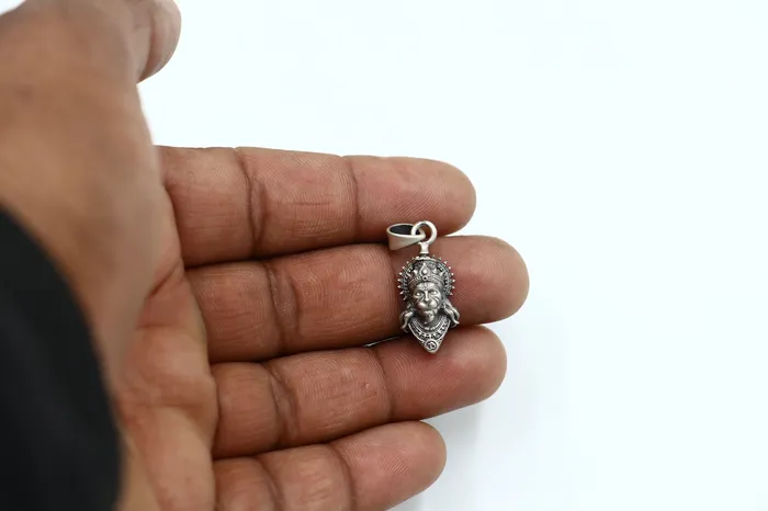 Necklaces 925 sterling silver handmade lord hanuman Pendant with chain tribal jewellery nsp1035 TRIBAL ORNAMENTS Necklaces 925 sterling silver handmade lord hanuman Pendant with chain tribal jewellery nsp1035 TRIBAL ORNAMENTS
