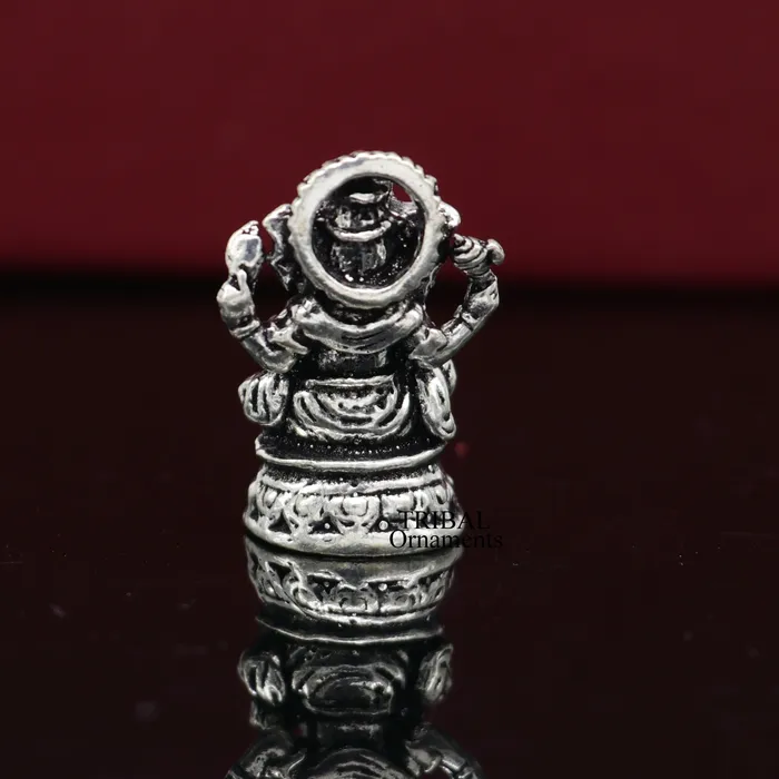 Necklaces 925 Sterling silver Lord Ganesh Idol small statue Figurine handcrafted Lord Ganesh statue sculpture Diwali puja gift art504 TRIBAL ORNAMENTS