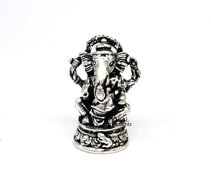 Necklaces 925 Sterling silver Lord Ganesh Idol small statue Figurine handcrafted Lord Ganesh statue sculpture Diwali puja gift art504 TRIBAL ORNAMENTS