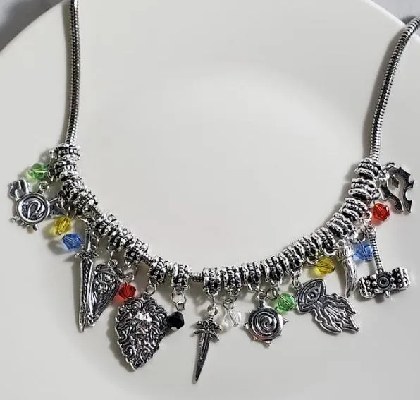 Necklaces AZ499 Silver 20 Charm Chain Necklace with Free Earrings SUPER VALUE alice