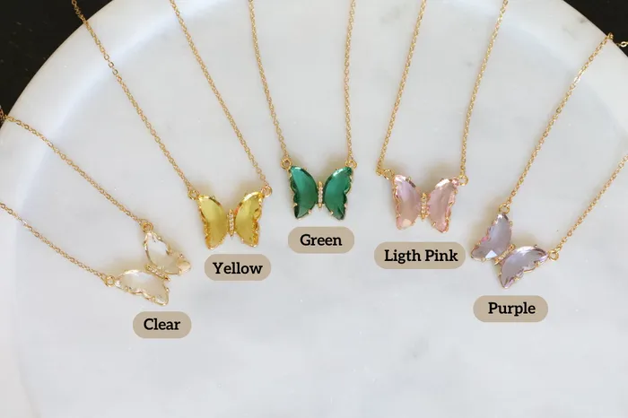 Necklaces Jewelvers 14K GoldFilled Crystal Butterfly Necklace Necklaces Jewelvers 14K GoldFilled Crystal Butterfly Necklace