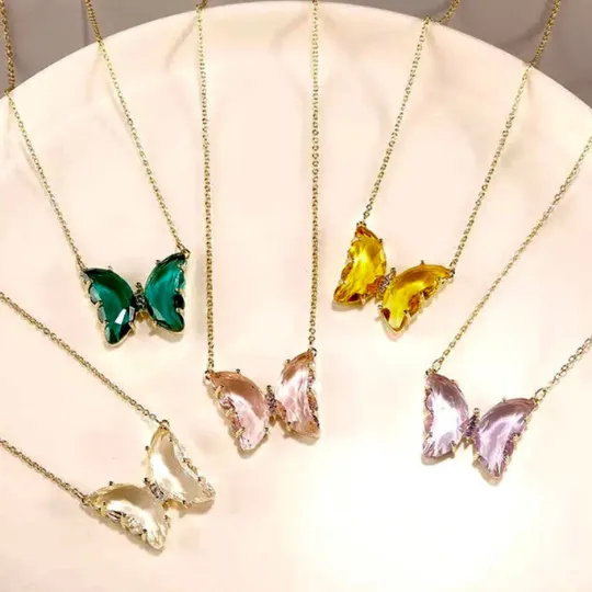 Necklaces Jewelvers 14K GoldFilled Crystal Butterfly Necklace Necklaces Jewelvers 14K GoldFilled Crystal Butterfly Necklace