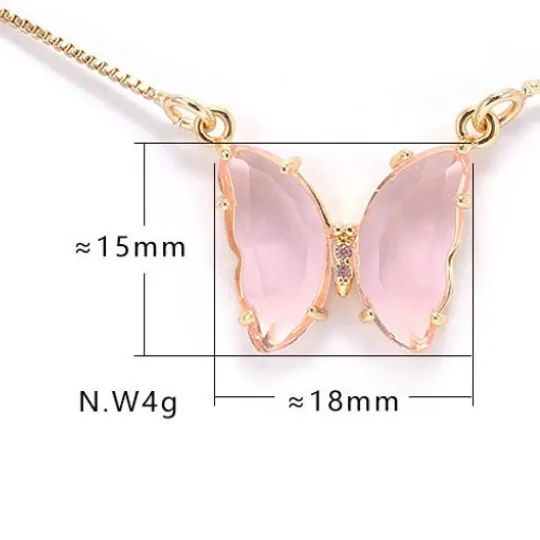 Necklaces Jewelvers 14K GoldFilled Crystal Butterfly Necklace Necklaces Jewelvers 14K GoldFilled Crystal Butterfly Necklace