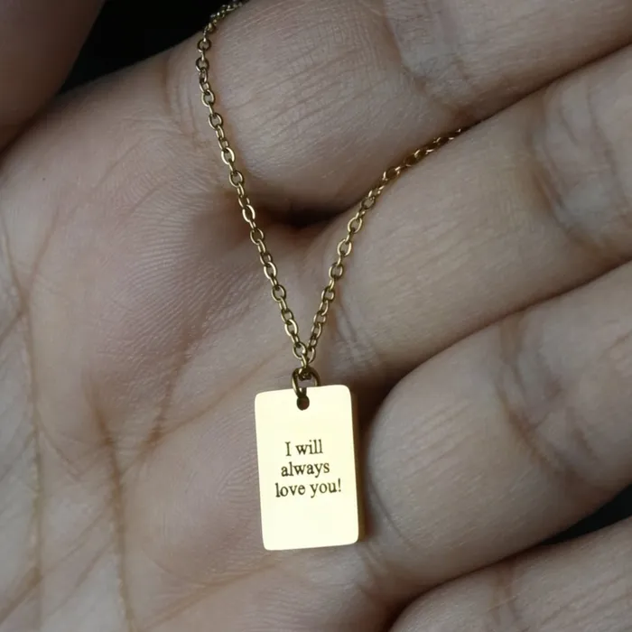 Necklaces Jewelvers 14K GoldFilled Custom Script Necklace Personalized Engraved Necklace