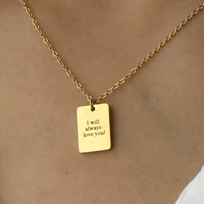 Necklaces Jewelvers 14K GoldFilled Custom Script Necklace Personalized Engraved Necklace
