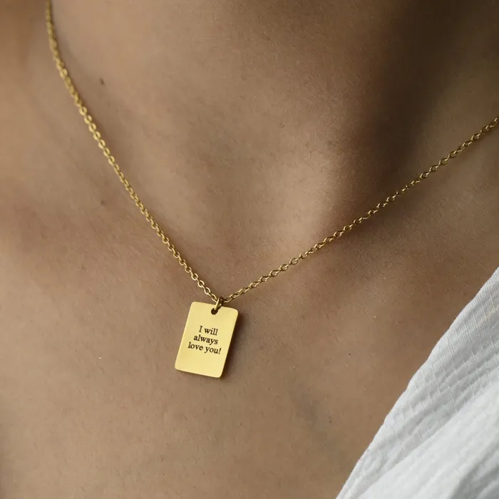 Necklaces Jewelvers 14K GoldFilled Custom Script Necklace Personalized Engraved Necklace
