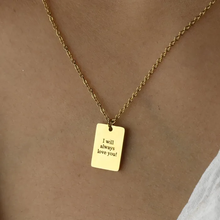 Necklaces Jewelvers 14K GoldFilled Custom Script Necklace Personalized Engraved Necklace