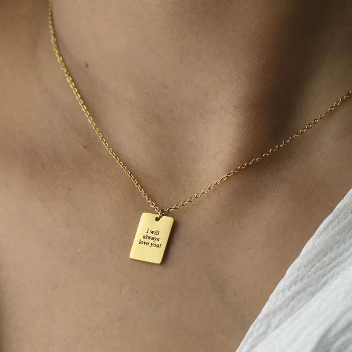 Necklaces Jewelvers 14K GoldFilled Custom Script Necklace Personalized Engraved Necklace