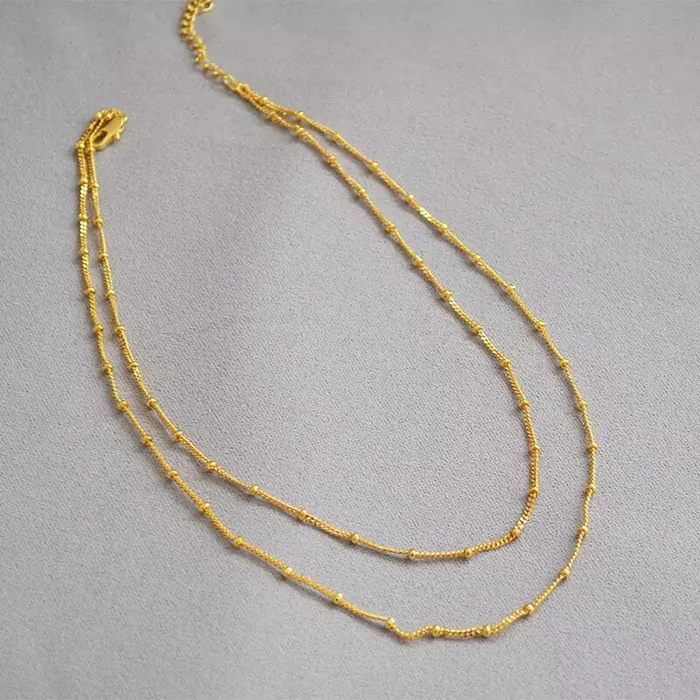 Necklaces Jewelvers 18K GoldFilled Beaded Layering Necklace