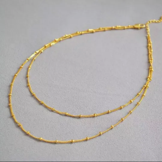 Necklaces Jewelvers 18K GoldFilled Beaded Layering Necklace