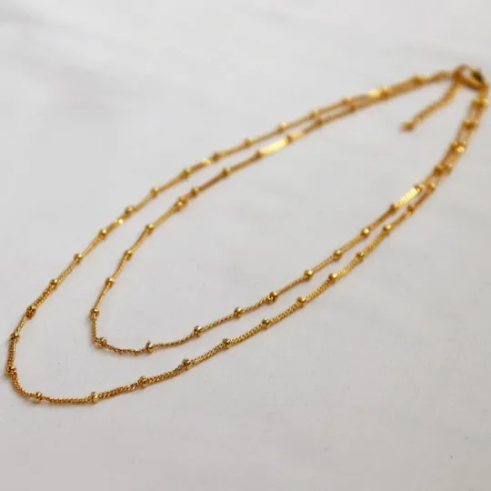 Necklaces Jewelvers 18K GoldFilled Beaded Layering Necklace