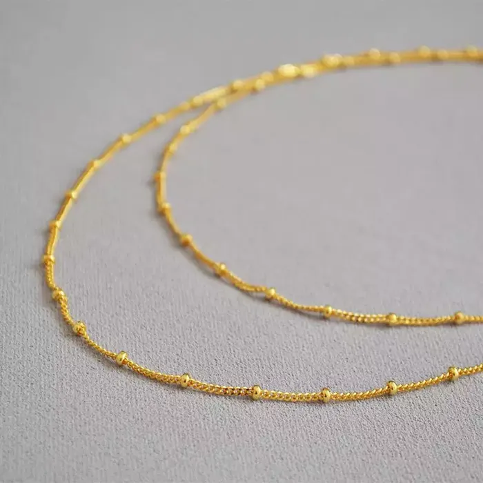 Necklaces Jewelvers 18K GoldFilled Beaded Layering Necklace