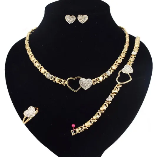 Necklaces Jewelvers XO Heart Necklace Set