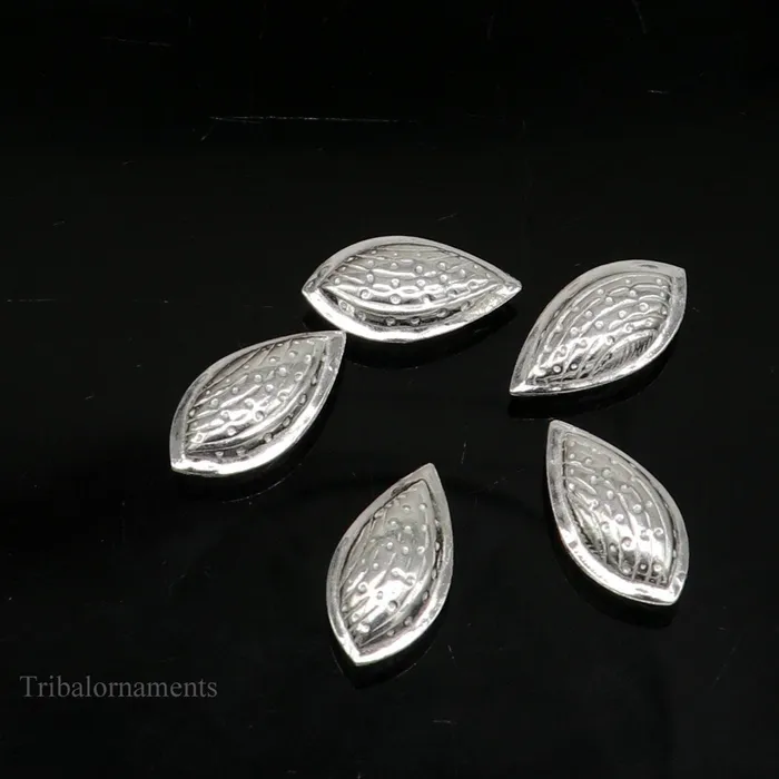 Necklaces Lot 5 pieces Sterling silver handmade puja article pure silver dry fruit silver almond pujagift for idols God best puja temple art su437 TRIBAL ORNAMENTS