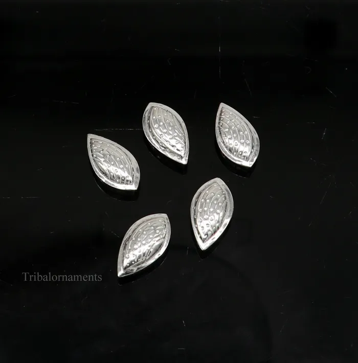 Necklaces Lot 5 pieces Sterling silver handmade puja article pure silver dry fruit silver almond pujagift for idols God best puja temple art su437 TRIBAL ORNAMENTS