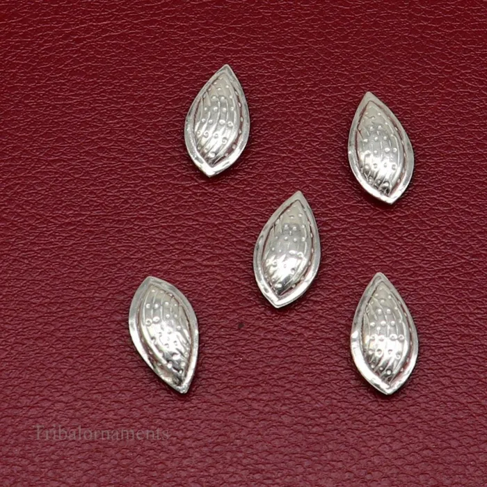 Necklaces Lot 5 pieces Sterling silver handmade puja article pure silver dry fruit silver almond pujagift for idols God best puja temple art su437 TRIBAL ORNAMENTS