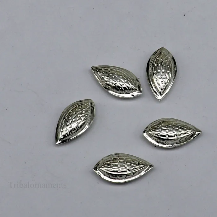 Necklaces Lot 5 pieces Sterling silver handmade puja article pure silver dry fruit silver almond pujagift for idols God best puja temple art su437 TRIBAL ORNAMENTS