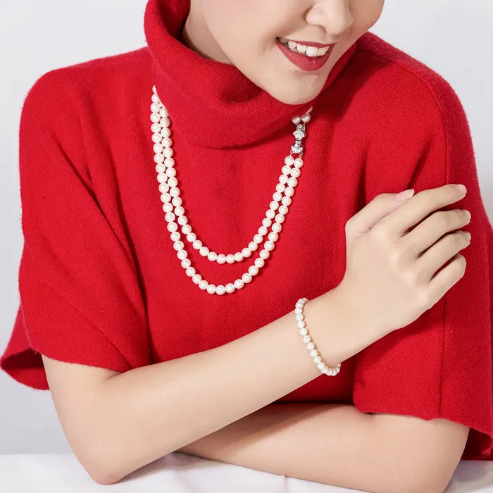 Necklaces Pearly Lustre 60CM Long Freshwater Pearl Necklace WN00484