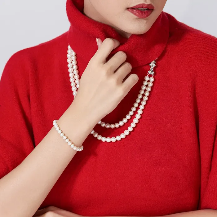Necklaces Pearly Lustre 60CM Long Freshwater Pearl Necklace WN00484