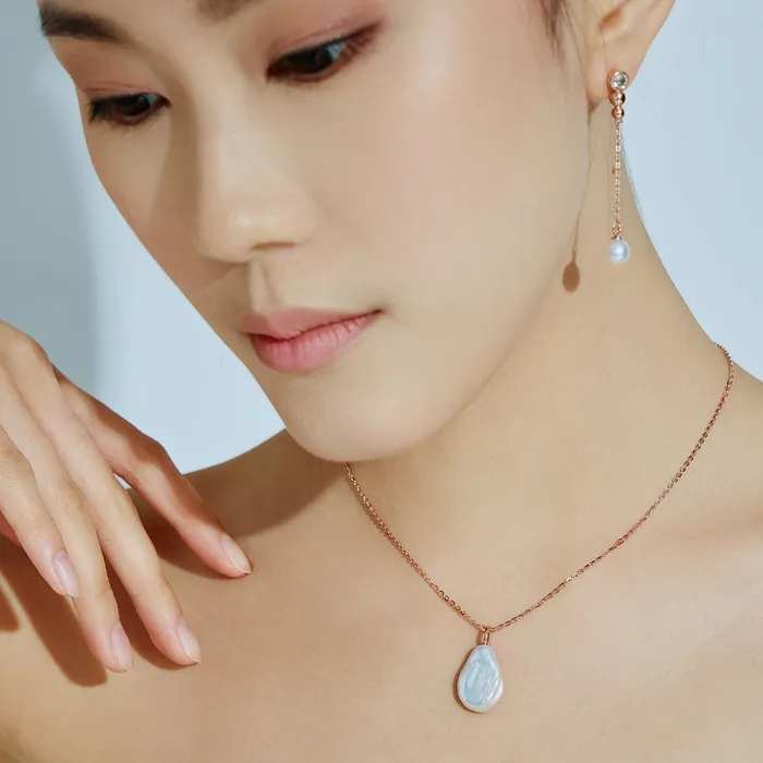 Necklaces Pearly Lustre Keshi Freshwater Pearl Necklace WN00639