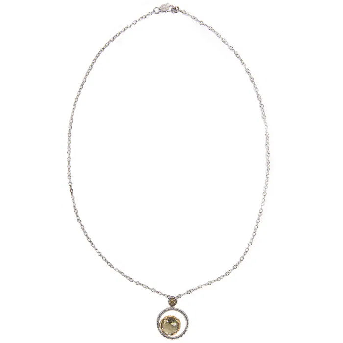 Necklaces PreOwned Tacori Olive Quartz Round Pendant Tacori