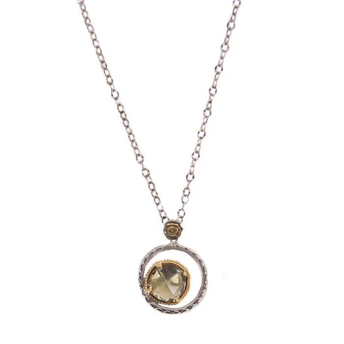 Necklaces PreOwned Tacori Olive Quartz Round Pendant Tacori