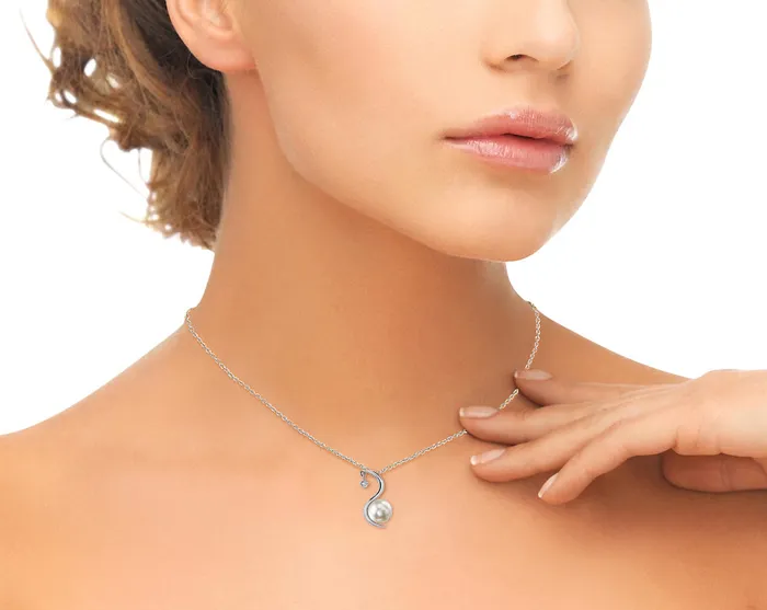 Necklaces spt Japanese Akoya Pearl Diamond Ellis Pendant