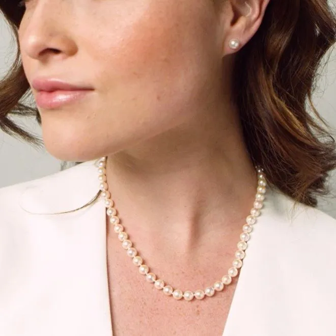 Necklaces spt White Japanese Akoya Pearl Necklace 5560mm AA Quality