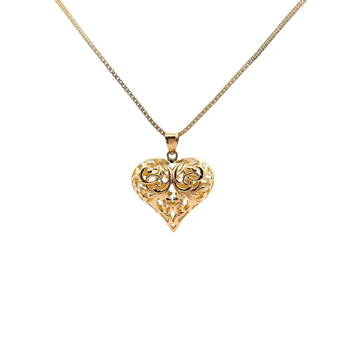 Necklaces STORE 5a PreOwned Filigree Heart Pendant