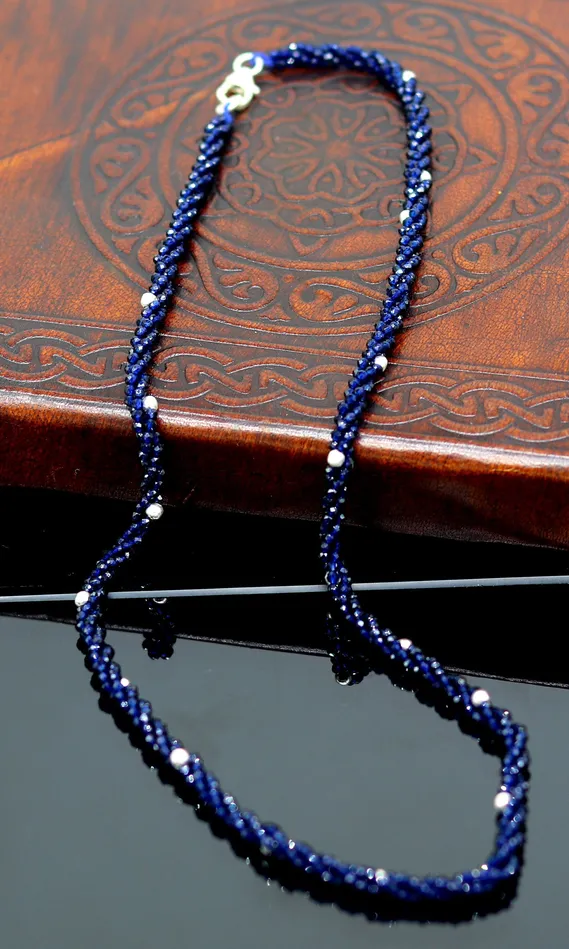 Necklaces TRIBAL ORNAMENTS 18 Exclusive Customized beaded necklace triple strands semiprecious cut stone and randomly 925 silver beads placed galaxy necklace set143 Necklaces TRIBAL ORNAMENTS 18 Exclusive Customized beaded necklace triple strands semiprecious cut stone and randomly 925 silver beads placed galaxy necklace set143