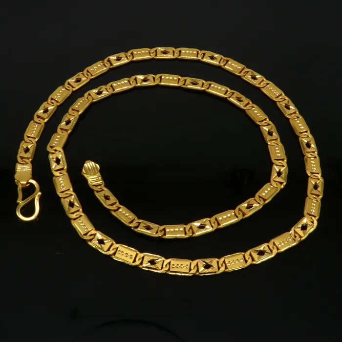 Necklaces TRIBAL ORNAMENTS 22kt yellow gold royal nawabi baht chain bar chain fabulous customized mens chain mens personalized gifting chain necklace india GCH007 Necklaces TRIBAL ORNAMENTS 22kt yellow gold royal nawabi baht chain bar chain fabulous customized mens chain mens personalized gifting chain necklace india GCH007