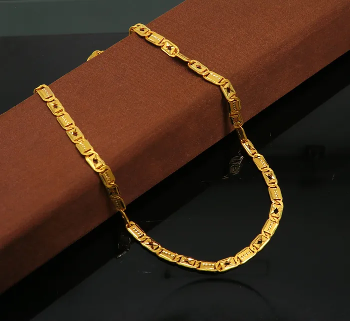 Necklaces TRIBAL ORNAMENTS 22kt yellow gold royal nawabi baht chain bar chain fabulous customized mens chain mens personalized gifting chain necklace india GCH007 Necklaces TRIBAL ORNAMENTS 22kt yellow gold royal nawabi baht chain bar chain fabulous customized mens chain mens personalized gifting chain necklace india GCH007