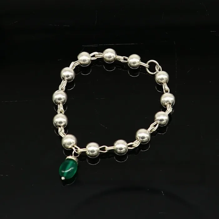 Necklaces TRIBAL ORNAMENTS 4 inches long handmade sterling silver beaded bracelet or necklace for baby krishna figurine or sculpture best puja tulsi neckace sbr223