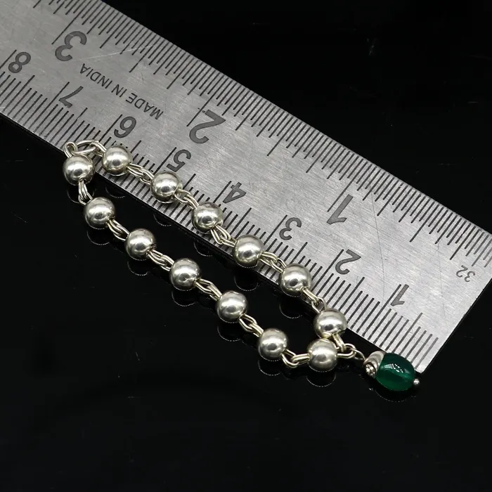 Necklaces TRIBAL ORNAMENTS 4 inches long handmade sterling silver beaded bracelet or necklace for baby krishna figurine or sculpture best puja tulsi neckace sbr223