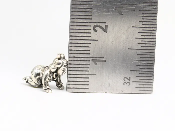 Necklaces TRIBAL ORNAMENTS 925 Solid silver handmade idol little Radha Ranicrawling Krishna small statue home temple puja article art40
