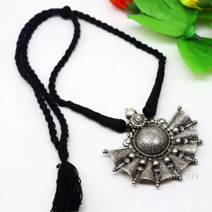Necklaces TRIBAL ORNAMENTS 925 sterling silver handmade vintage ethnic style fabulous unique design pendant necklace best belly dance ethnic garba jewelry nsp506
