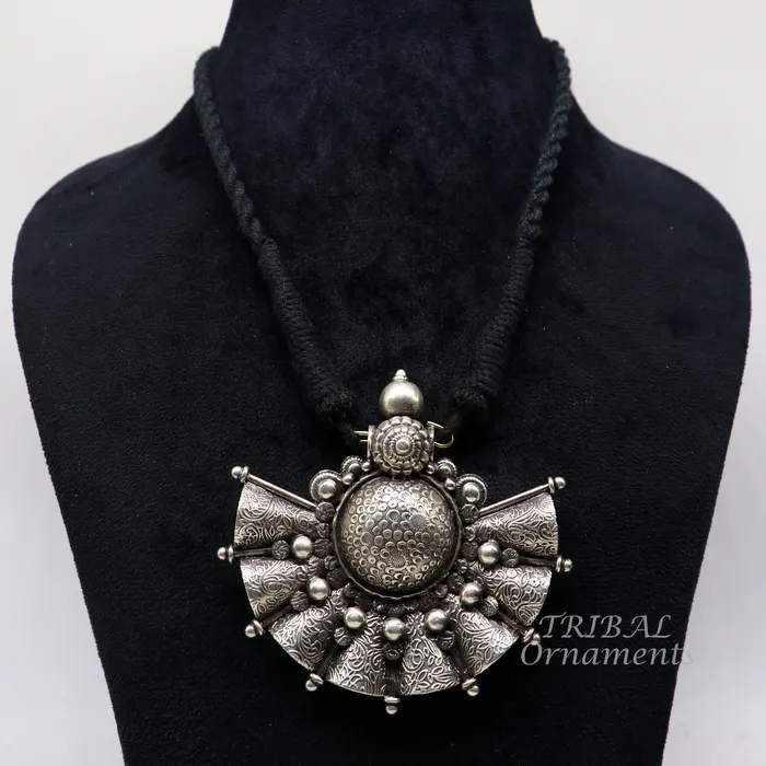 Necklaces TRIBAL ORNAMENTS 925 sterling silver handmade vintage ethnic style fabulous unique design pendant necklace best belly dance ethnic garba jewelry nsp506
