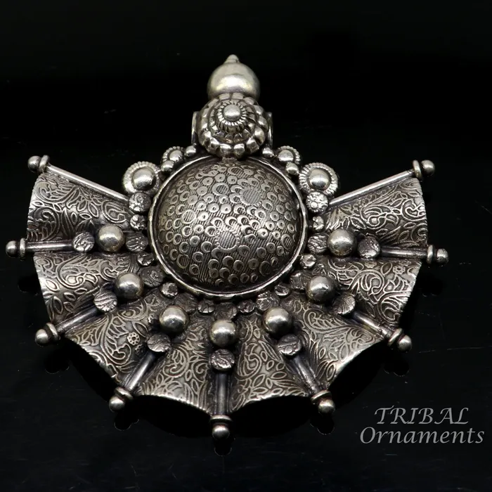 Necklaces TRIBAL ORNAMENTS 925 sterling silver handmade vintage ethnic style fabulous unique design pendant necklace best belly dance ethnic garba jewelry nsp506