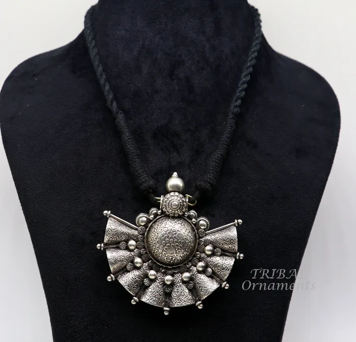 Necklaces TRIBAL ORNAMENTS 925 sterling silver handmade vintage ethnic style fabulous unique design pendant necklace best belly dance ethnic garba jewelry nsp506