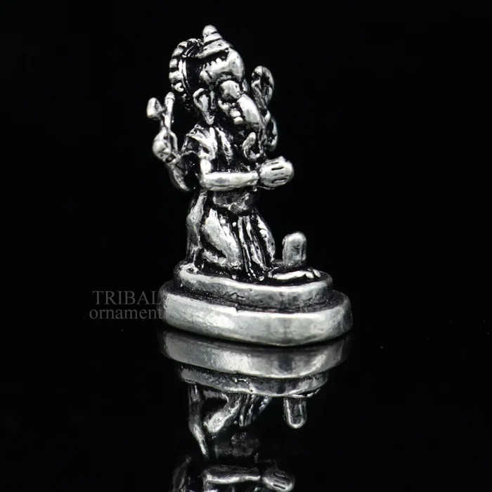 Necklaces TRIBAL ORNAMENTS 925 Sterling silver idol ganesha with lord shiva lingam amazing divine small statue figurine silver gifting temple article art522 Necklaces TRIBAL ORNAMENTS 925 Sterling silver idol ganesha with lord shiva lingam amazing divine small statue figurine silver gifting temple article art522