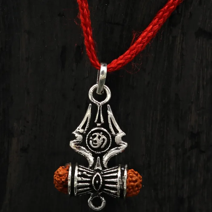 Necklaces TRIBAL ORNAMENTS 925 sterling silver lord shiva trident pendant amazing customized Rudraksha trishul tribal belly dance personalized jewelry ssp322