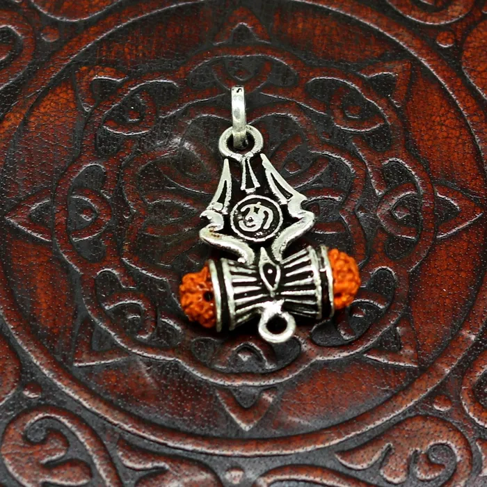 Necklaces TRIBAL ORNAMENTS 925 sterling silver lord shiva trident pendant amazing customized Rudraksha trishul tribal belly dance personalized jewelry ssp322
