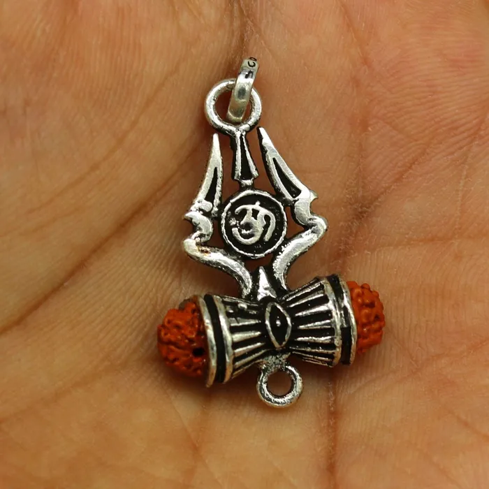 Necklaces TRIBAL ORNAMENTS 925 sterling silver lord shiva trident pendant amazing customized Rudraksha trishul tribal belly dance personalized jewelry ssp322