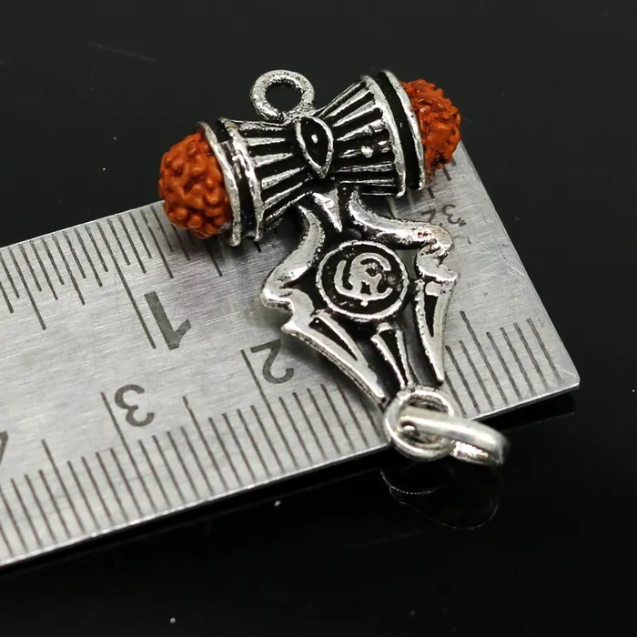 Necklaces TRIBAL ORNAMENTS 925 sterling silver lord shiva trident pendant amazing customized Rudraksha trishul tribal belly dance personalized jewelry ssp322