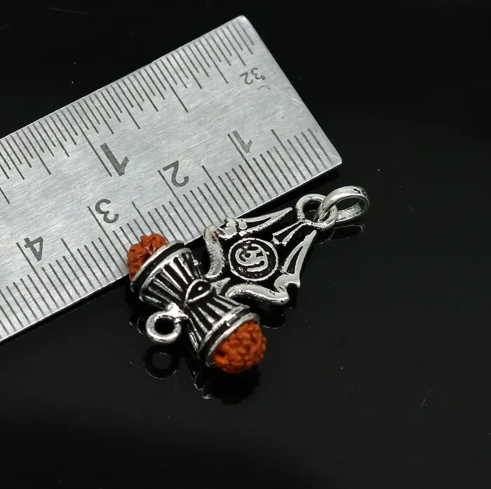 Necklaces TRIBAL ORNAMENTS 925 sterling silver lord shiva trident pendant amazing customized Rudraksha trishul tribal belly dance personalized jewelry ssp322