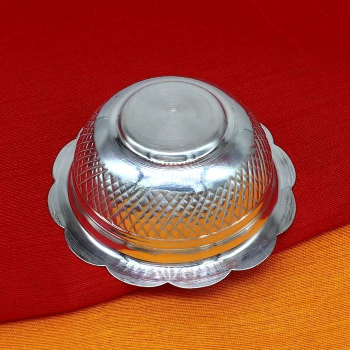 Necklaces TRIBAL ORNAMENTS 999 fine silver exclusive handcrafted work light weight baby bowl puja utensils silver article silver utensils silver vessel baby sv208
