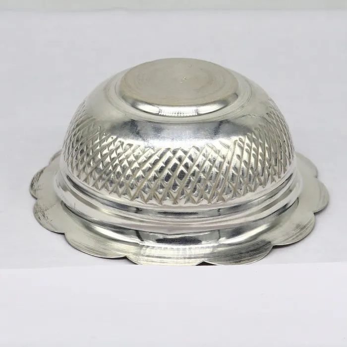 Necklaces TRIBAL ORNAMENTS 999 fine silver exclusive handcrafted work light weight baby bowl puja utensils silver article silver utensils silver vessel baby sv208